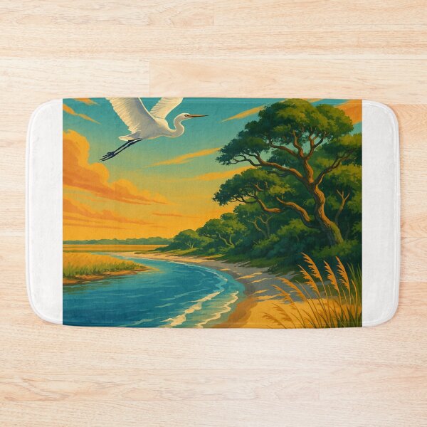 Item preview, Little St. Simons Island Georgia Egret at Dusk designed and sold by Places On Earth.