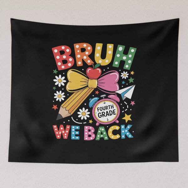 Item preview, Bruh We Back 4th Grade Pencil Bow Back To School designed and sold by brynatshop.