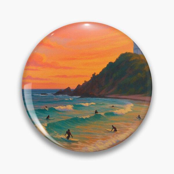 Item preview, Byron Bay Australia Sunset Surf Scene designed and sold by Aryabek.