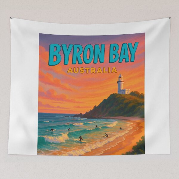 Item preview, Byron Bay Australia Sunset Surf Scene designed and sold by Aryabek.
