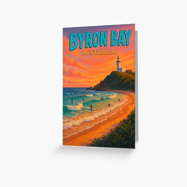 Item preview, Byron Bay Australia Sunset Surf Scene designed and sold by Aryabek.