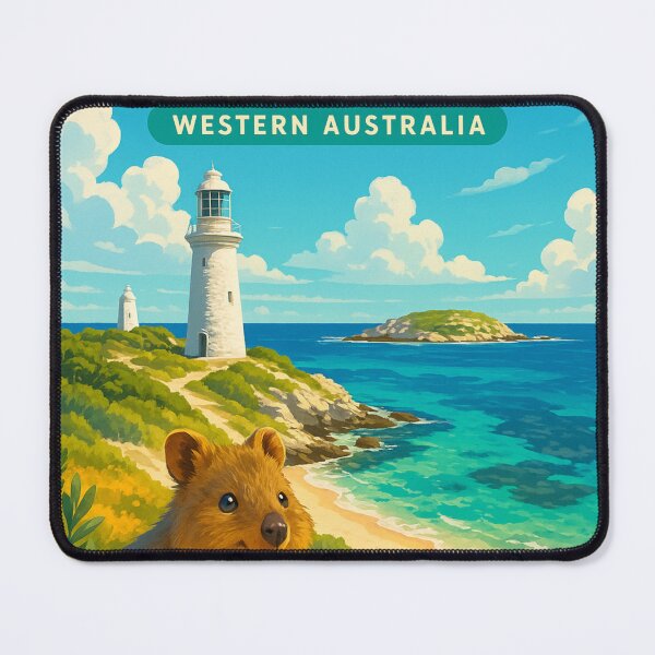 Item preview, Rottnest Island Lighthouse and Quokka Western Australia designed and sold by Aryabek.