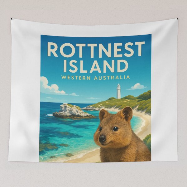 Item preview, Rottnest Island Western Australia Quokka and Coast designed and sold by Aryabek.