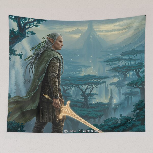 Item preview, Elf in fantasy forest epic adventure designed and sold by jbfart.