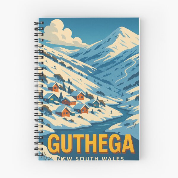 Item preview, Guthega Village and Ski Slopes Snowy Mountains designed and sold by Aryabek.