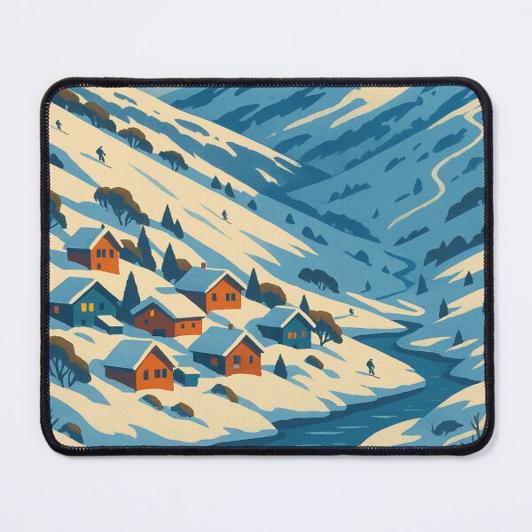 Item preview, Guthega Village and Ski Slopes Snowy Mountains designed and sold by Aryabek.