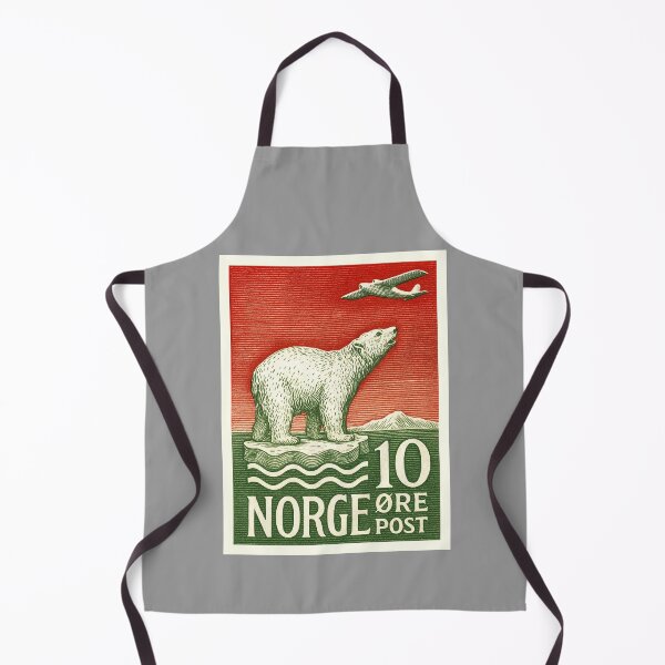 Item preview, Norway Polar Bear Arctic Airplane Stamp Poster designed and sold by retrographics.