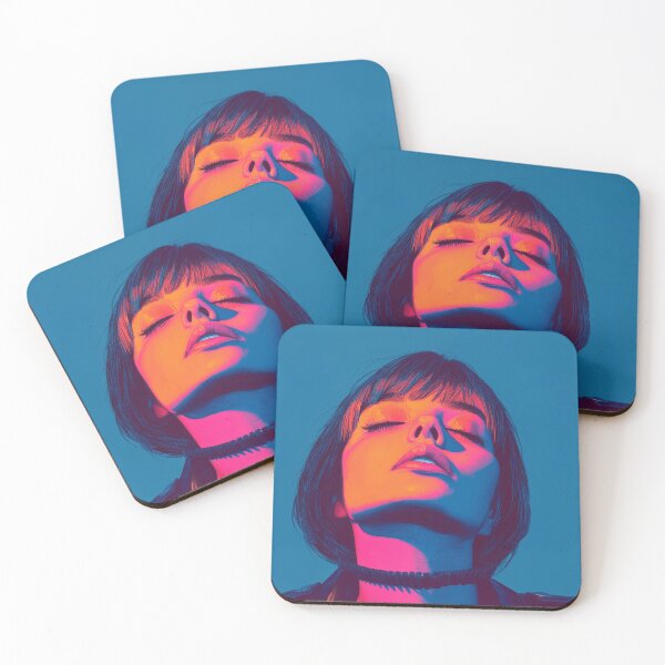 Item preview, Bold Neon Painted Face with Futuristic Glow Aesthetic designed and sold by Art of Ngu.