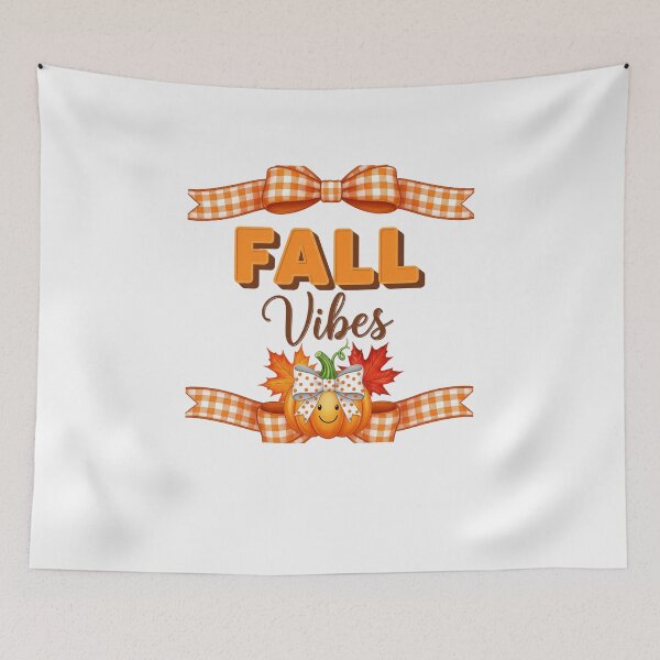 Item preview, Fall Vibes Pumpkin With Bow and Gingham Ribbon designed and sold by MOHITSALVI.