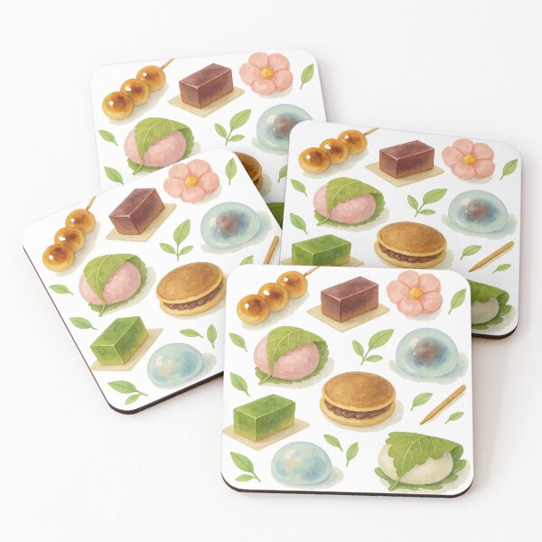 Item preview, Japanese sweets pattern designed and sold by mayhaku.