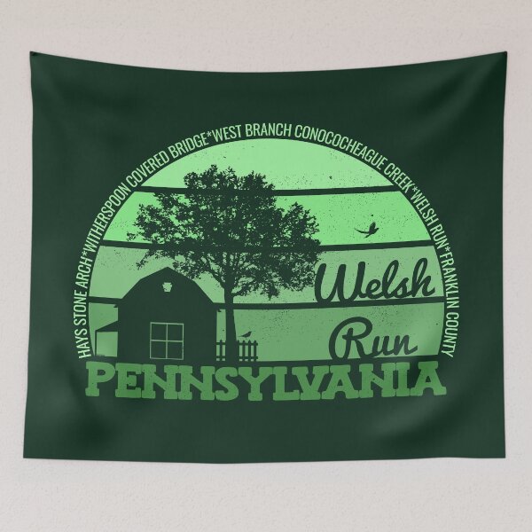 Item preview, Welsh Run Pennsylvania Sunset Retro Vintage Local Pride Logo designed and sold by CRHPOD20.