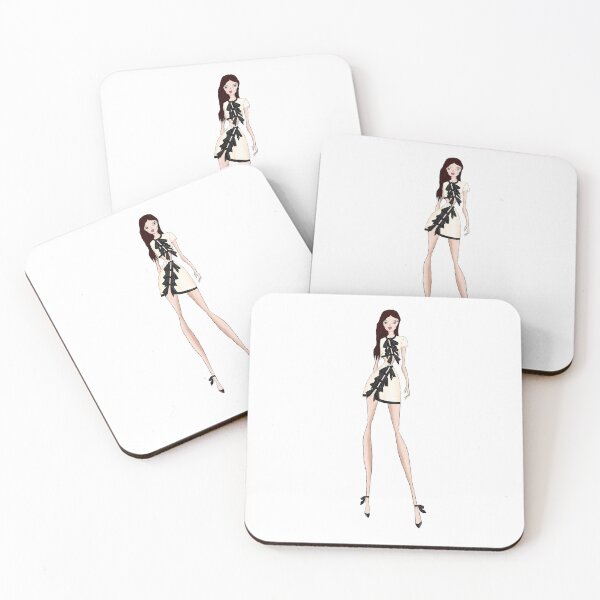Item preview, Black and Ivory Bow Top and Skirt Fashion Illustration designed and sold by Eva Phan.