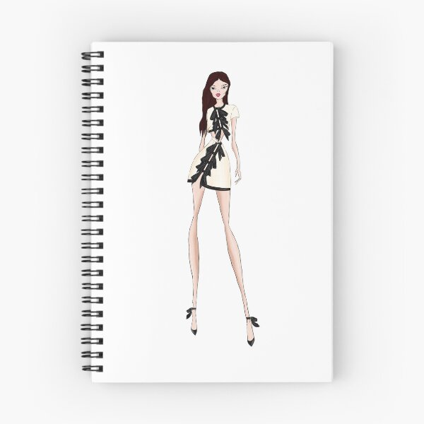 Item preview, Black and Ivory Bow Top and Skirt Fashion Illustration designed and sold by Eva Phan.