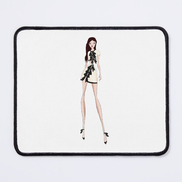 Item preview, Black and Ivory Bow Top and Skirt Fashion Illustration designed and sold by Eva Phan.