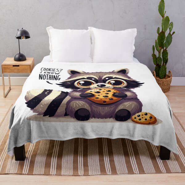 Item preview, Sneaky Raccoon Stealing Cookie in Cute Style designed and sold by Tong4130.