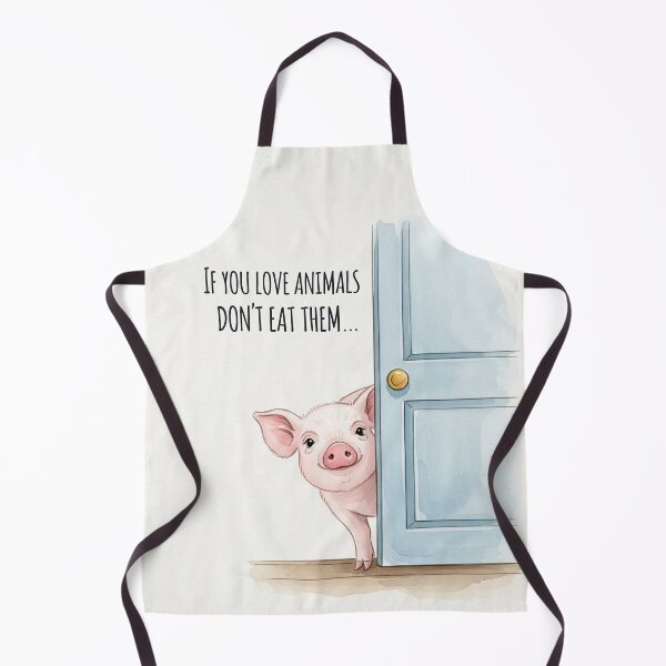 Item preview, Peeking Pig Vegan Animal Rights Art - If You Love Animals Don't Eat Them designed and sold by DaisyHouse.