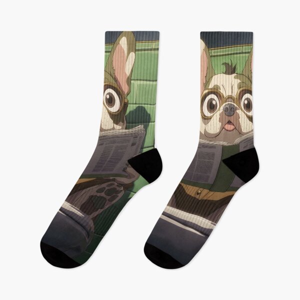Item preview, Animal Toilet Wide-Eyed French Bulldog Reads Cozy Morning Bathroom Newspaper designed and sold by mildaclairmo.