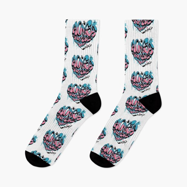 Item preview, HOUSE MUSIC  - Graffiti Love Heart (Pink/Blue/Black)  designed and sold by Discothreadz.