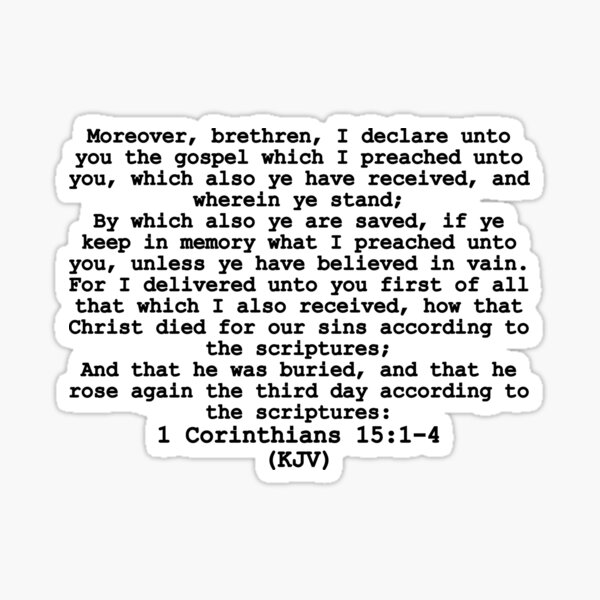 Item preview, 1 Corinthians 15:1-4 KJV (Plain Text) designed and sold by IddotheProphet.