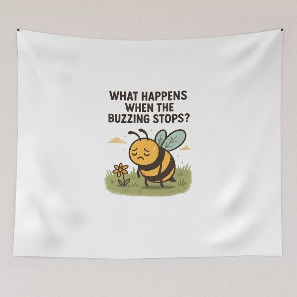 Item preview, What Happens When the Buzzing Stops – Sad Bee Environmental Poster designed and sold by Lacritsa .
