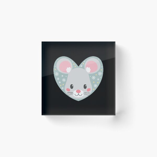 Item preview, Snow Mouse on a Love Heart designed and sold by jazzydevil.