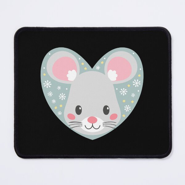 Item preview, Snow Mouse on a Love Heart designed and sold by jazzydevil.