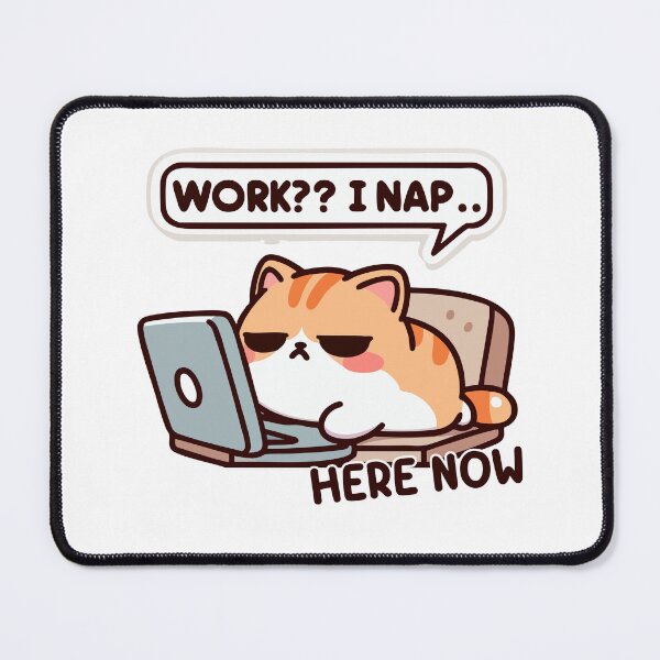 Item preview, Lazy Grumpy Cat Blocking Laptop in Cartoon Style designed and sold by Tong4130.