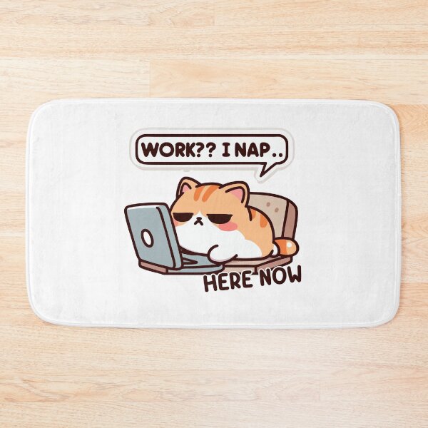 Item preview, Lazy Grumpy Cat Blocking Laptop in Cartoon Style designed and sold by Tong4130.