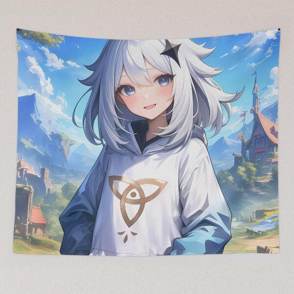 Item preview, Paimon Genshin Impact Game Floating Guide Cute Sky Portrait designed and sold by mildaclairmo.