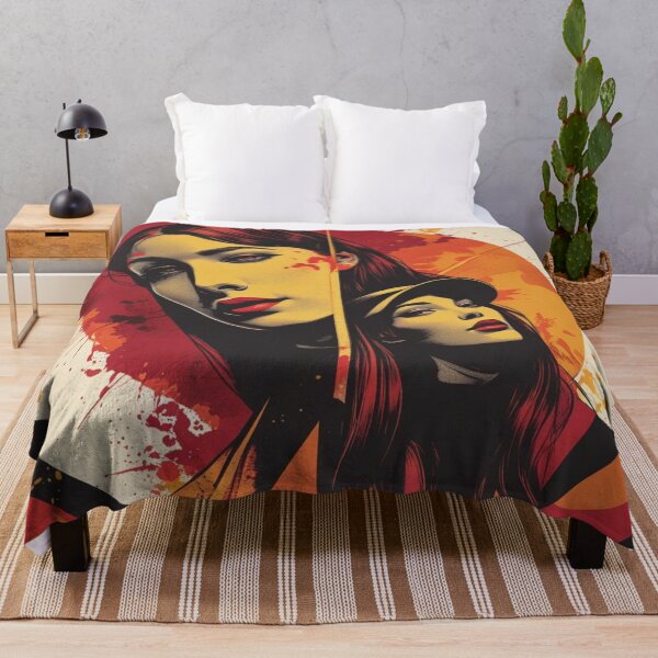 Item preview, Psychedelic Abstract Pop Portrait – Woman in Autumn Tones designed and sold by Harmonic_Layers.