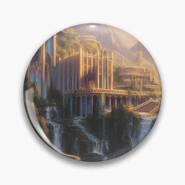 Item preview, Fantasy city elf on lookout at sunset designed and sold by jbfart.