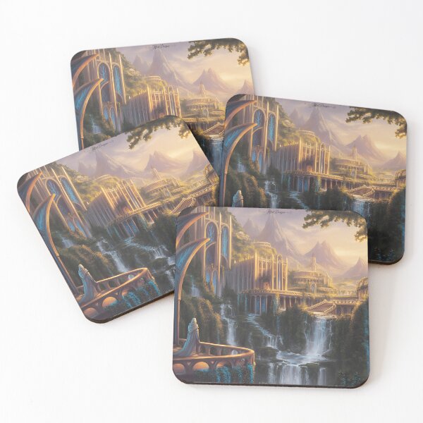 Item preview, Fantasy city elf on lookout at sunset designed and sold by jbfart.