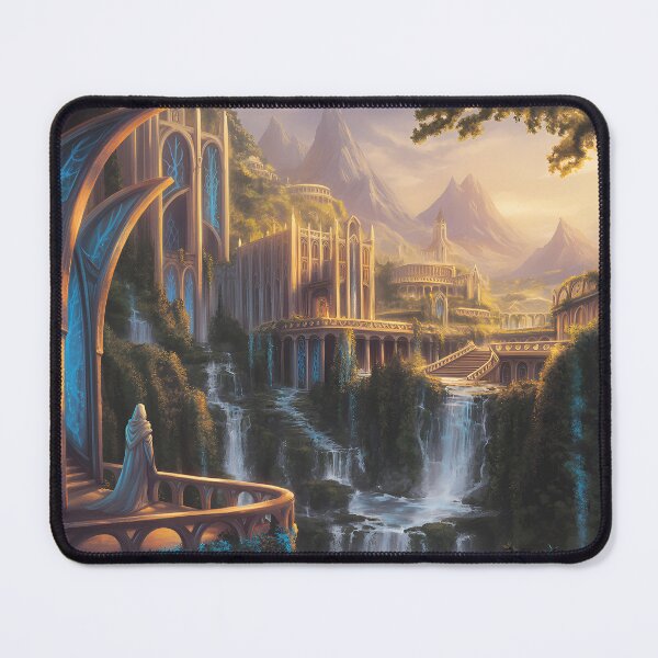 Item preview, Fantasy city elf on lookout at sunset designed and sold by jbfart.