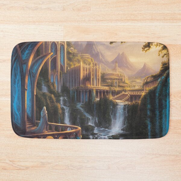 Item preview, Fantasy city elf on lookout at sunset designed and sold by jbfart.