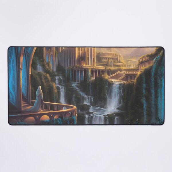 Item preview, Fantasy city elf on lookout at sunset designed and sold by jbfart.