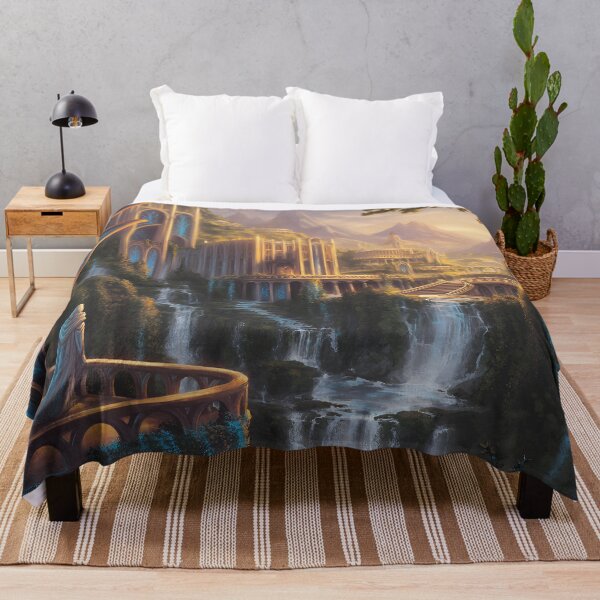 Item preview, Fantasy city elf on lookout at sunset designed and sold by jbfart.