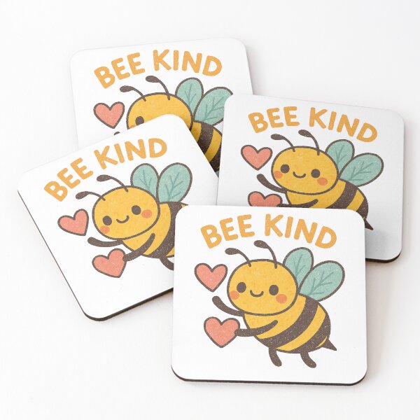 Item preview, Bee Kind – Cute Motivational Bee with Hearts designed and sold by Lacritsa .