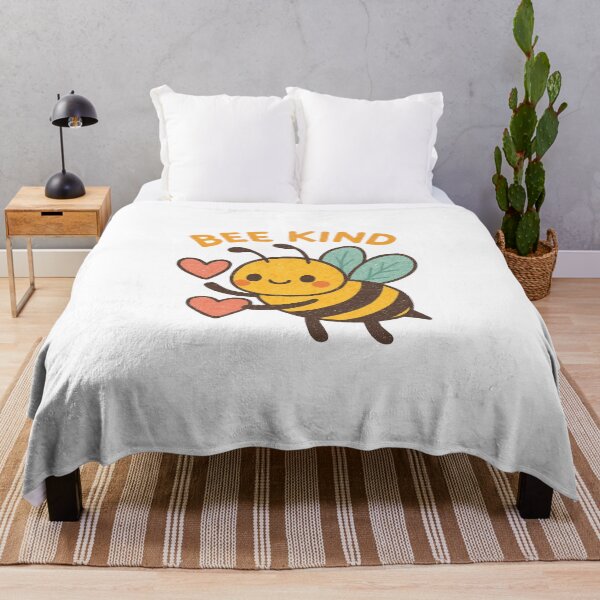 Item preview, Bee Kind – Cute Motivational Bee with Hearts designed and sold by Lacritsa .