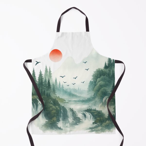 Item preview, Misty Wilderness Falls with Crimson Sun designed and sold by SilentMaple.
