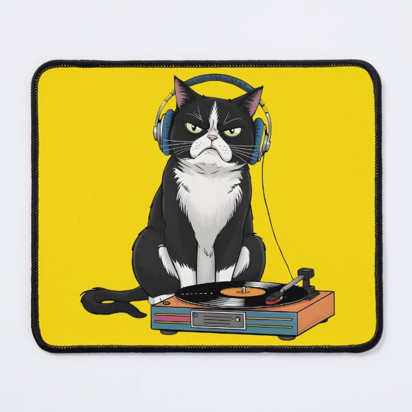 Item preview, GRUMPY CAT AND TURNTABLE designed and sold by VINYL SOUL.