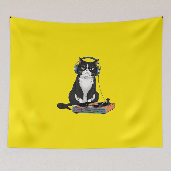 Item preview, GRUMPY CAT AND TURNTABLE designed and sold by VINYL SOUL.