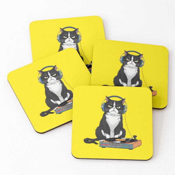Item preview, GRUMPY CAT AND TURNTABLE designed and sold by VINYL SOUL.