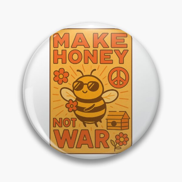 Item preview, Make Honey Not War – Retro Peace Bee Poster designed and sold by Lacritsa .