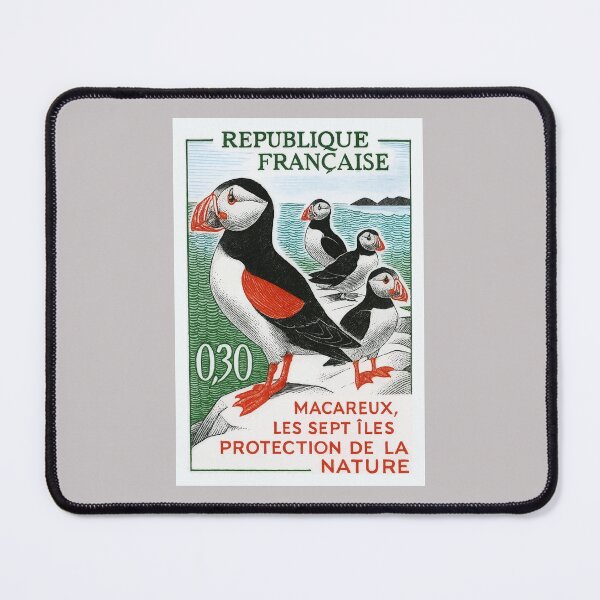 Item preview, 1960 France Atlantic Puffins Postage Stamp designed and sold by retrographics.