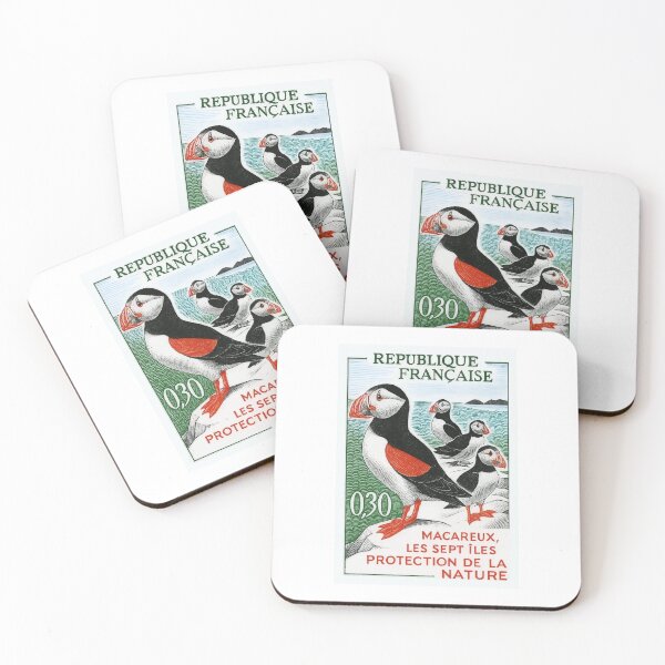 Item preview, 1960 France Atlantic Puffins Postage Stamp designed and sold by retrographics.