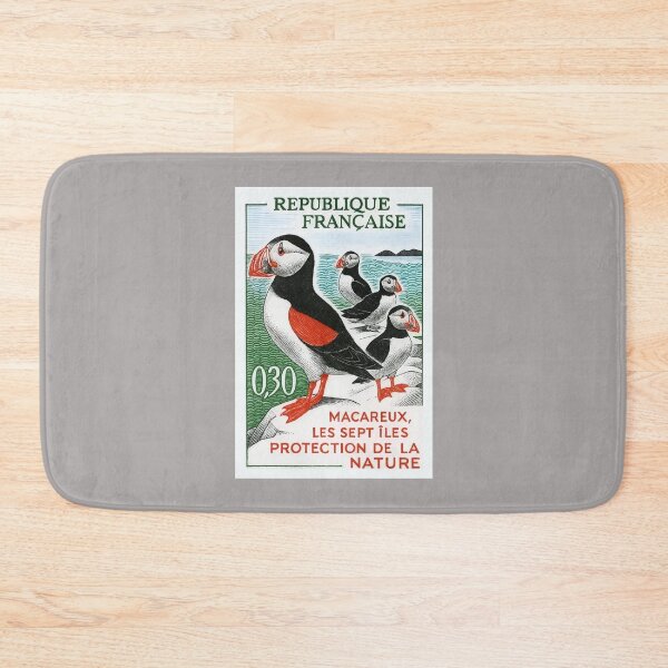 Item preview, 1960 France Atlantic Puffins Postage Stamp designed and sold by retrographics.
