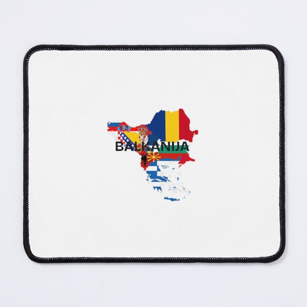 Item preview, BALKANIJA text on top of the Balkans with flag designed and sold by Countryljubov.