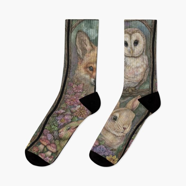 Item preview, Cottagecore dream with fox, rabbit, and owl. designed and sold by Piotrek0001.