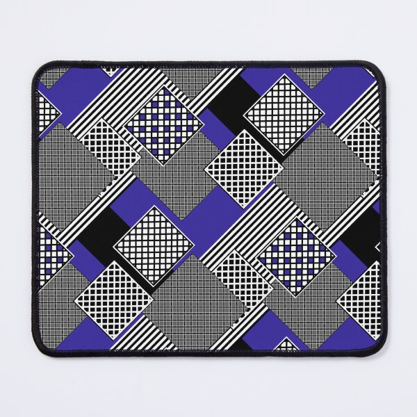 Item preview, blue-black geometric patchwork pattern designed and sold by fuzzyfox.