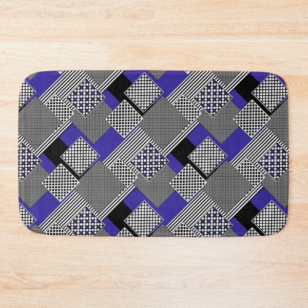 Item preview, blue-black geometric patchwork pattern designed and sold by fuzzyfox.